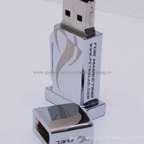 USB Flash Memory with Metal Material, Logo Design, 128MB to 64GB Capacity, USB2.0/3.0